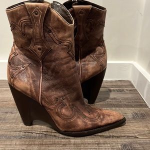 BCBGirls western cowboy wedge boot